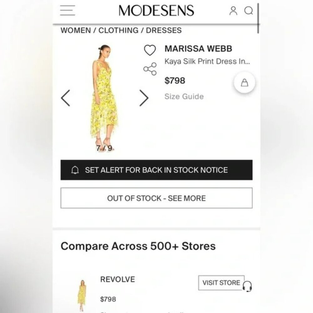 NWT Marissa Webb Kaya Silk Print Dress.  SZ S - Picture 5 of 7